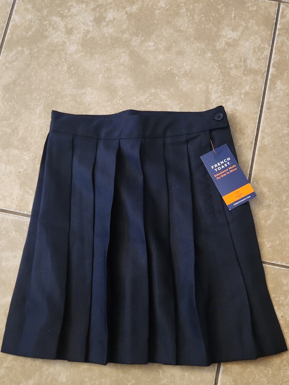 French Toast Navy Pleated School Skirt